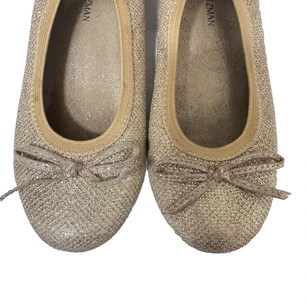 STUART WEITZMAN Gold Metallic Ballet Flat Shoes, Size: 1‎ Girls